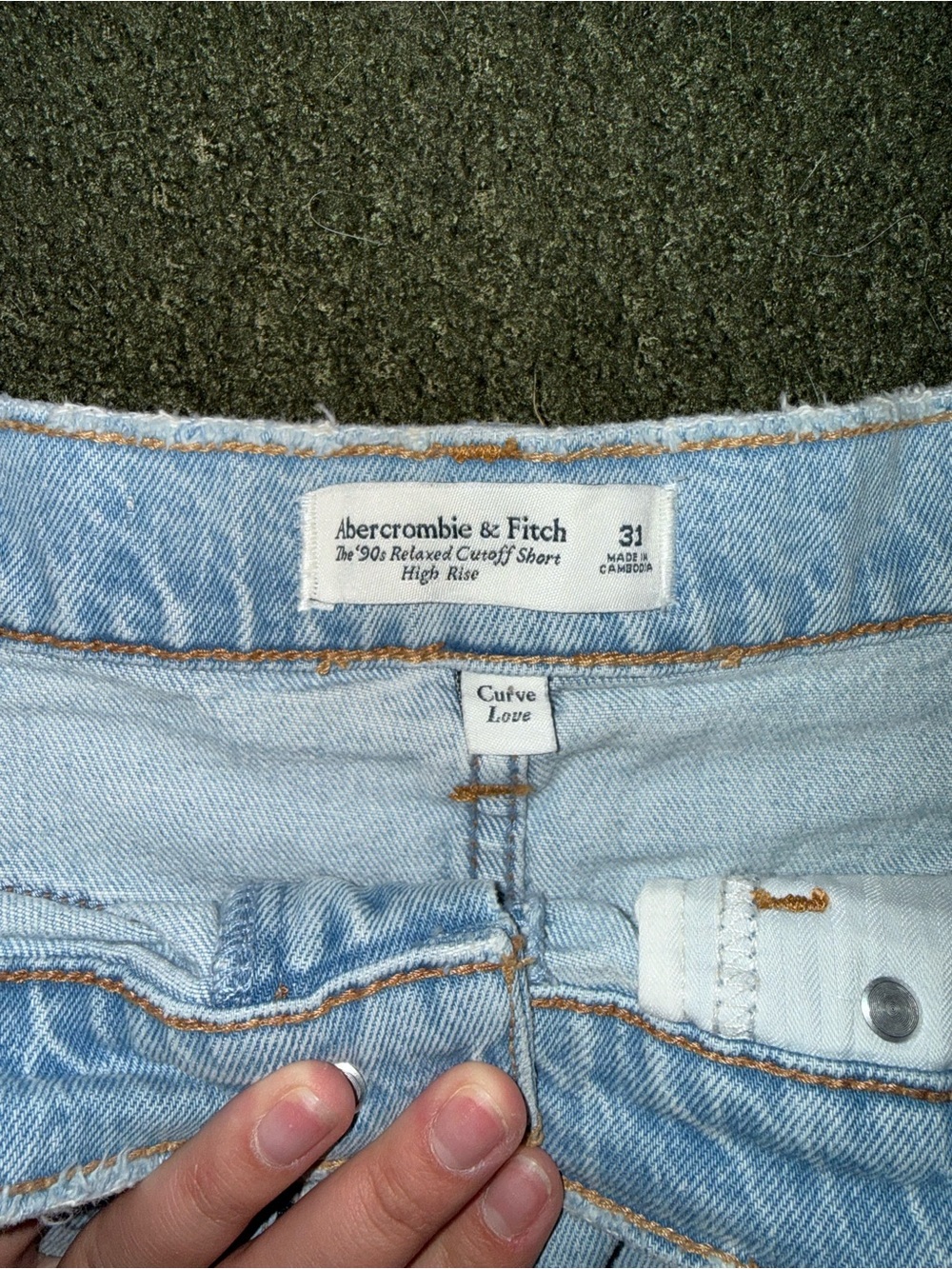 Abercrombie & Fitch Light Blue High-Rise Cutoff Shorts